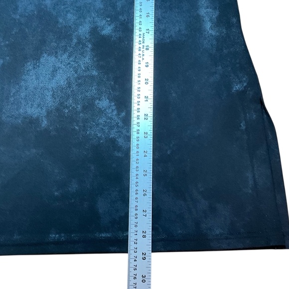 SYMPLI Black Mottled / Acid Wash Metallic Look Finish 3/4 Sleeve Top Sz 16 - Picture 7 of 9